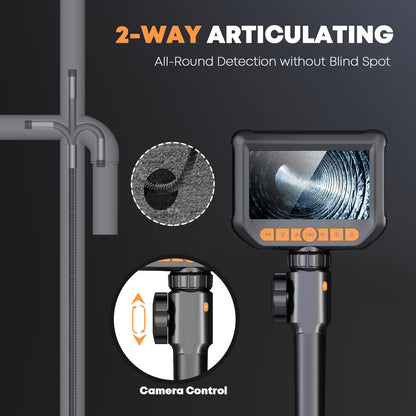 Endoscope Camera with Light, Hijoy Two-Way Articulation Borescope, 0.33in Articulating Inspection Scope with Light, Perfect for Automotive & Aircraft Mechanics, 5.5FT